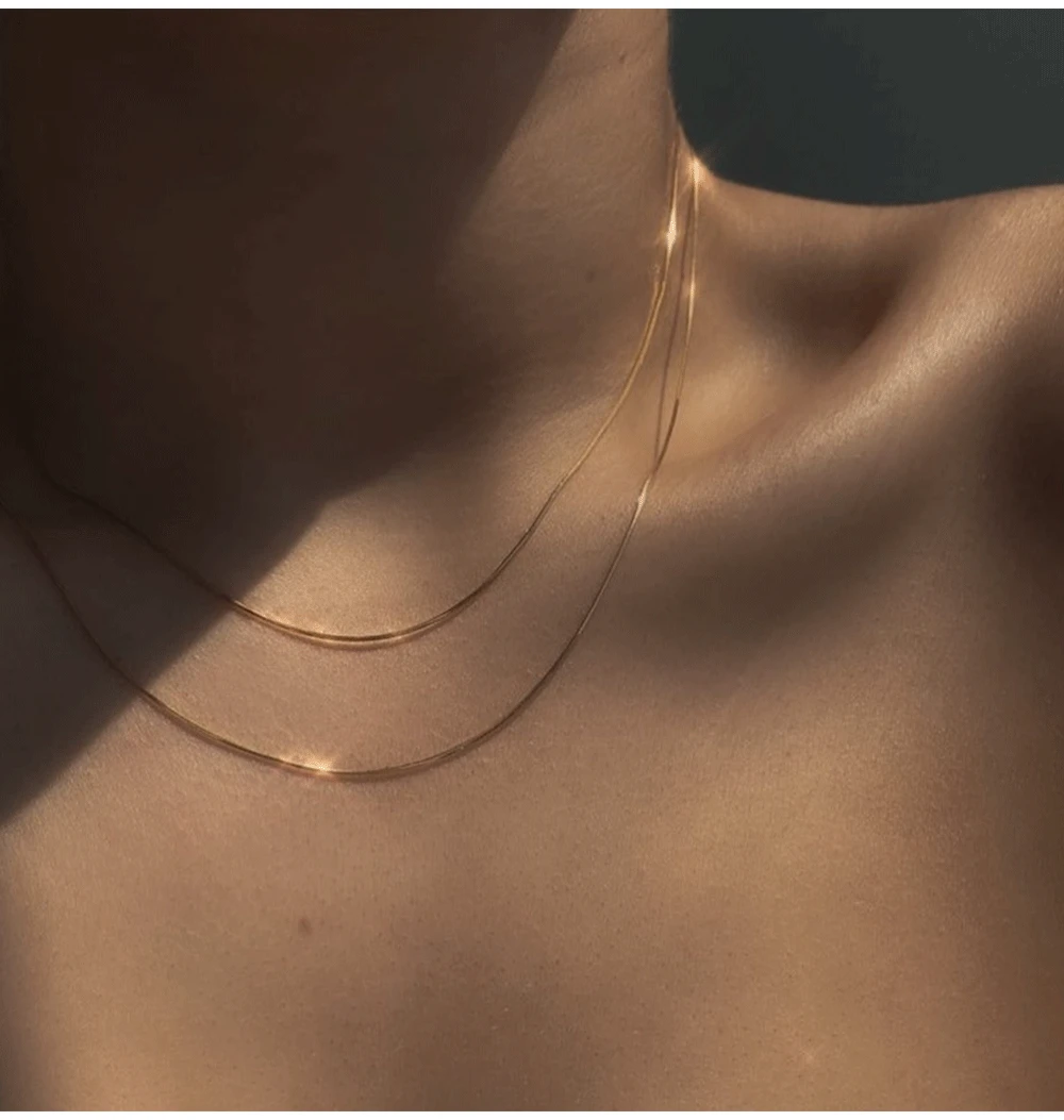Collana a catena snake da donna in acciaio inossidabile_voghion.com