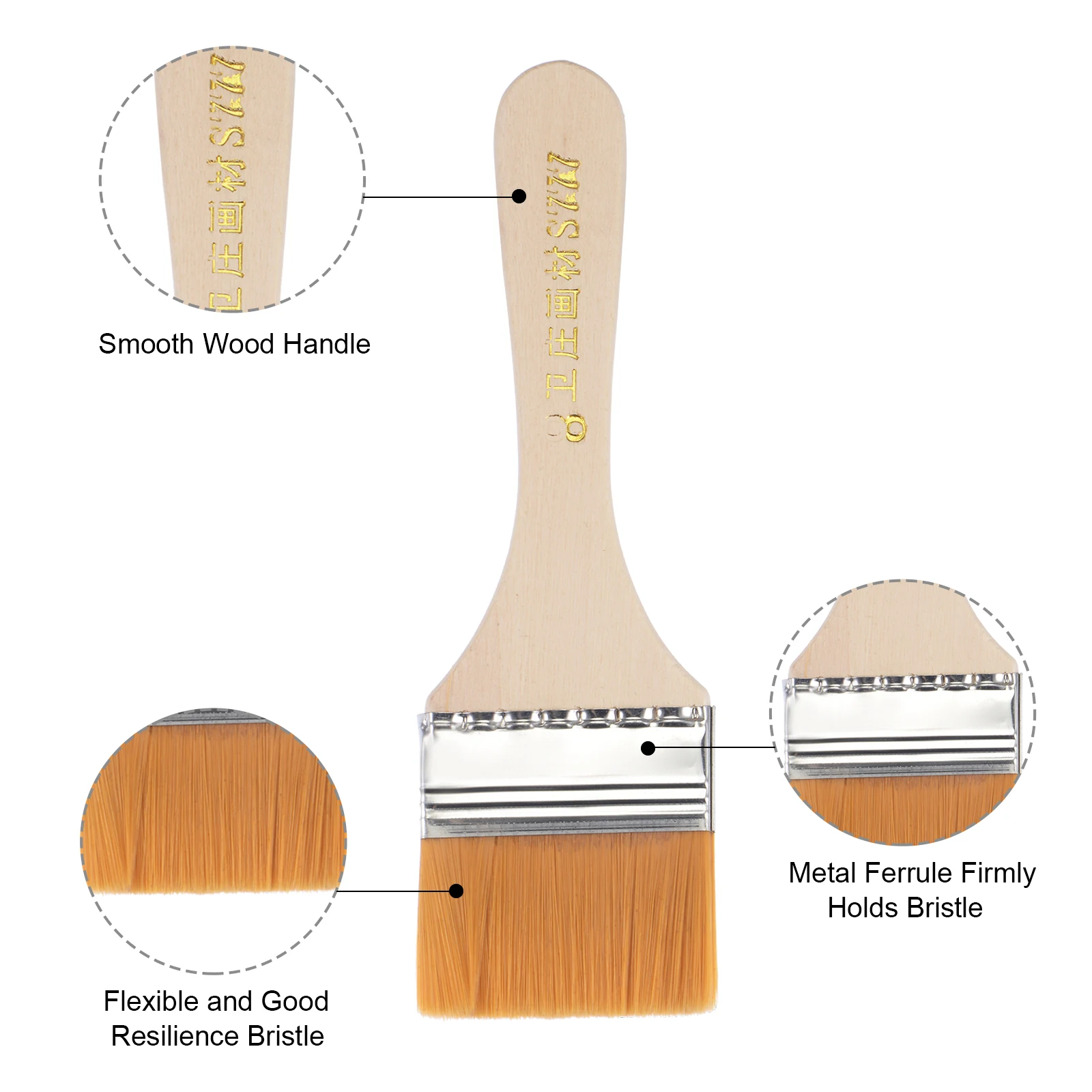 uxcell 6" Paint Brush 2" Width Soft Nylon Bristle with Wood Handle for Wall, Cabinets, Fences Yellow 12 Pcs