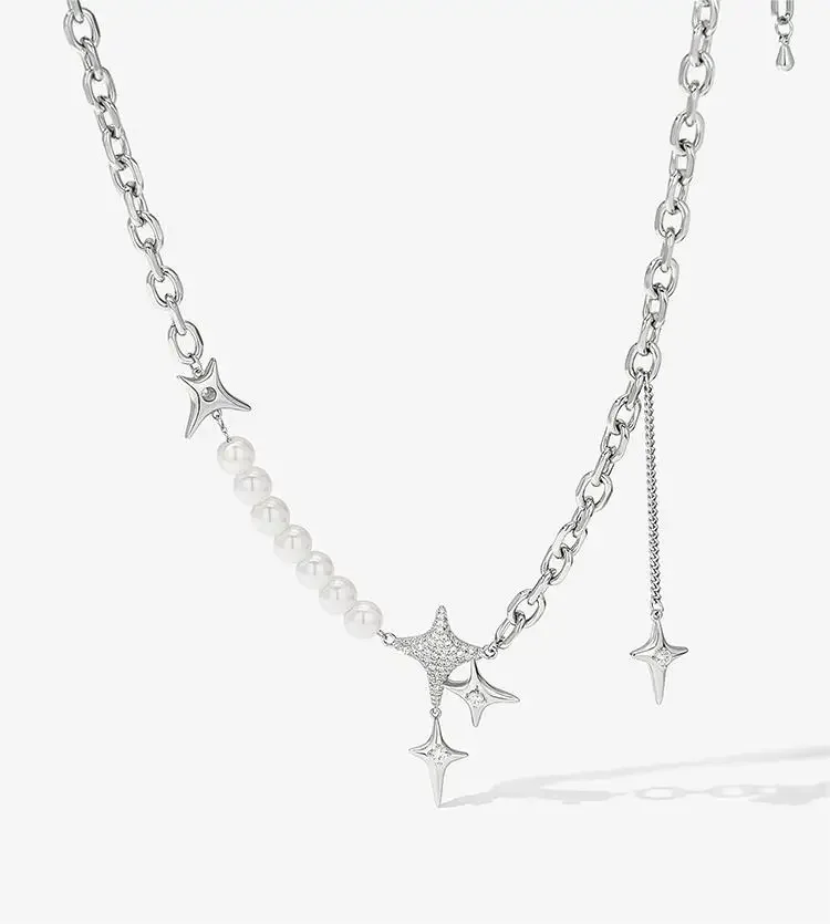 

Star Imitation Pearl Necklace Women Bone Chain 2024 Sweater Chain Neck Chain Fashion Ladies Exquisite For Women Jewelry Gift
