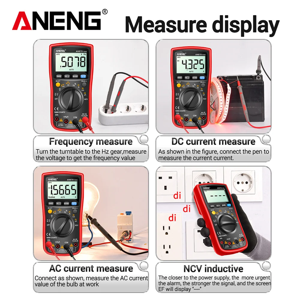 ANENG AN870  Digital Multimeter 19999 Counts True Rms Multimeters AC/DC Current Meter  Voltimetro Profesional  Voltage Tester  f 4