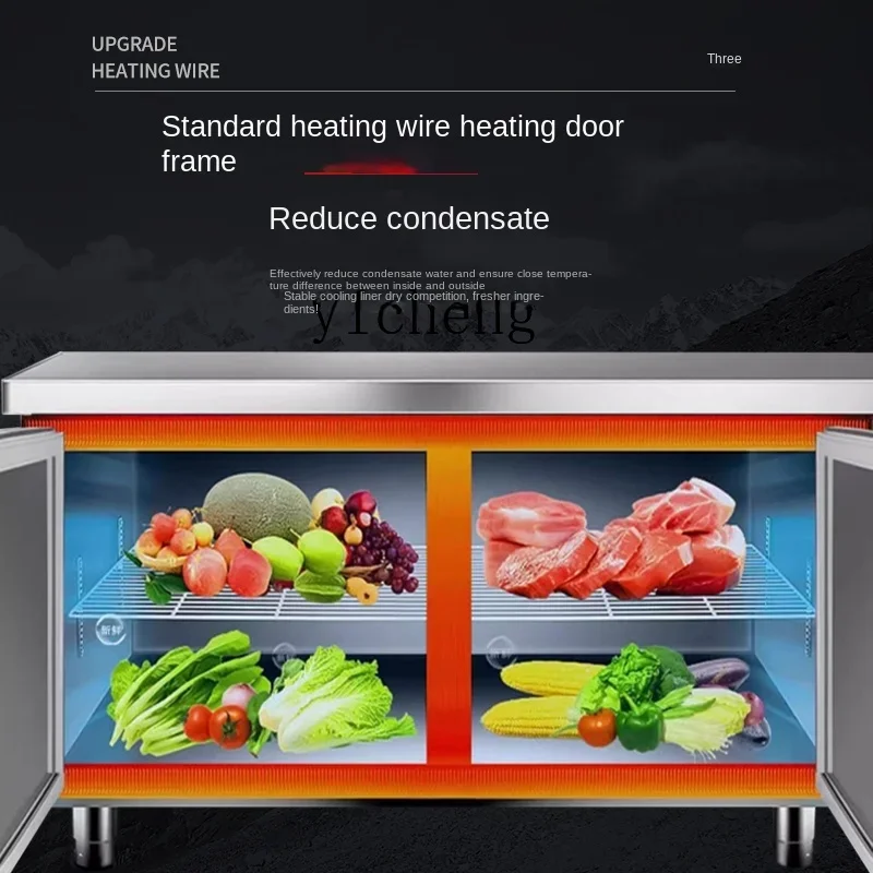 XL Refrigerated Table Commercial Kitchen Refrigerator Fresh-Keeping Freezer Operating Table Freezer
