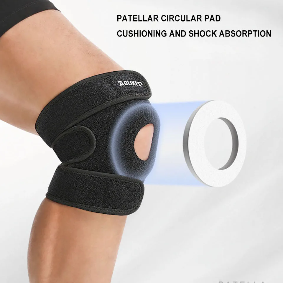 AOLIKES 1PC Adjustable Compression Knee Patellar Pad Tendon Support Sleeve Brace for Men Women - Arthritis Pain,Running, Workout