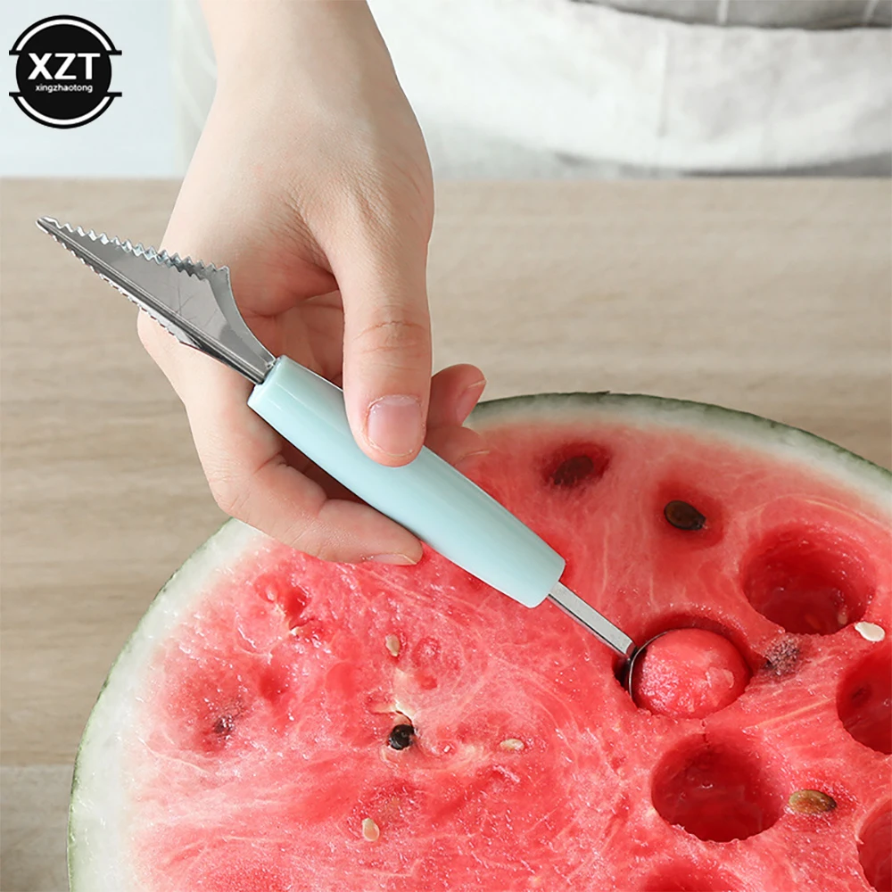 Dual-head Stainless Carving Knife Fruit Watermelon Ice Cream Baller Scoop  Stack