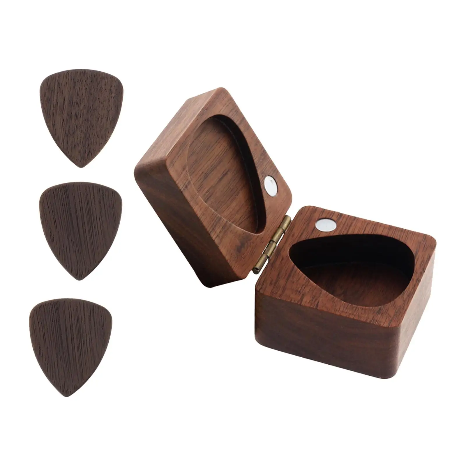 

Wooden Guitar Picks Case Guitar Accessories Container Handmade Sturdy Holder