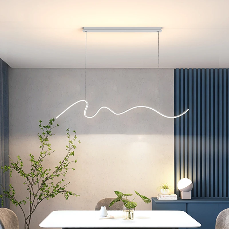

LED Pendant Lights Dining Room Lamp Luxury Lamps Modern Minimalist Dining Room Dining Table Long Bar Nordic Minimalist Strip
