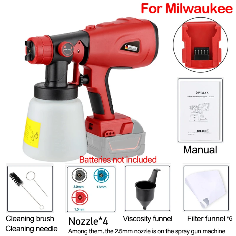 Paint Sprayer Compatible For Milwaukee M&18 18V Battery Cordless Electric Paint
