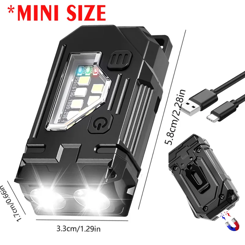 Mini torche USB en alliage d'aluminium (lumière violette), torche