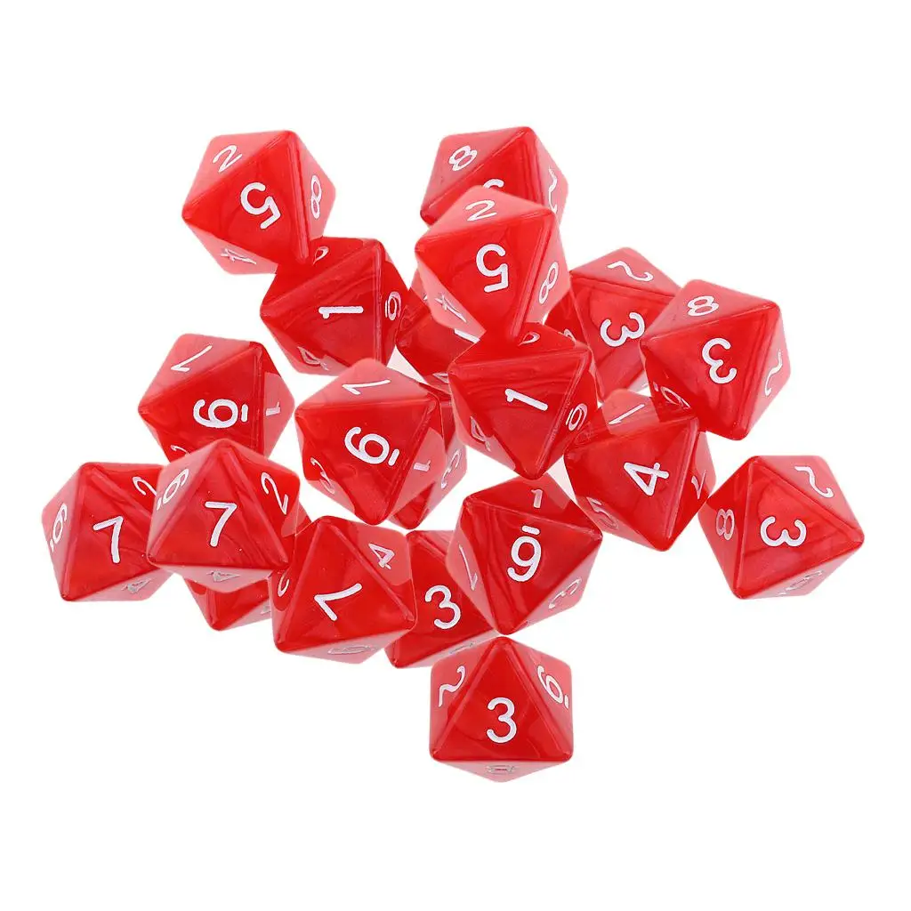 20pcs 8 Sided Dice D8 Polyhedral Dice for playing Games Gift Red