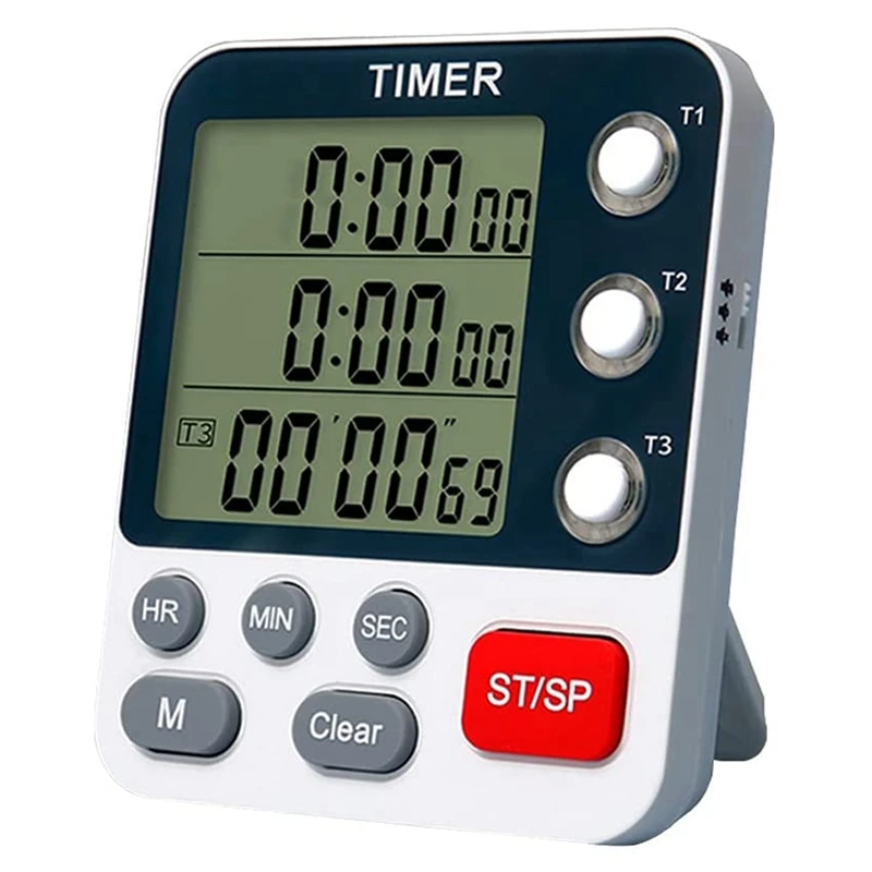 Digital Dual Kitchen Timer,3 Channels Count Up/down Timer,cooking Timer