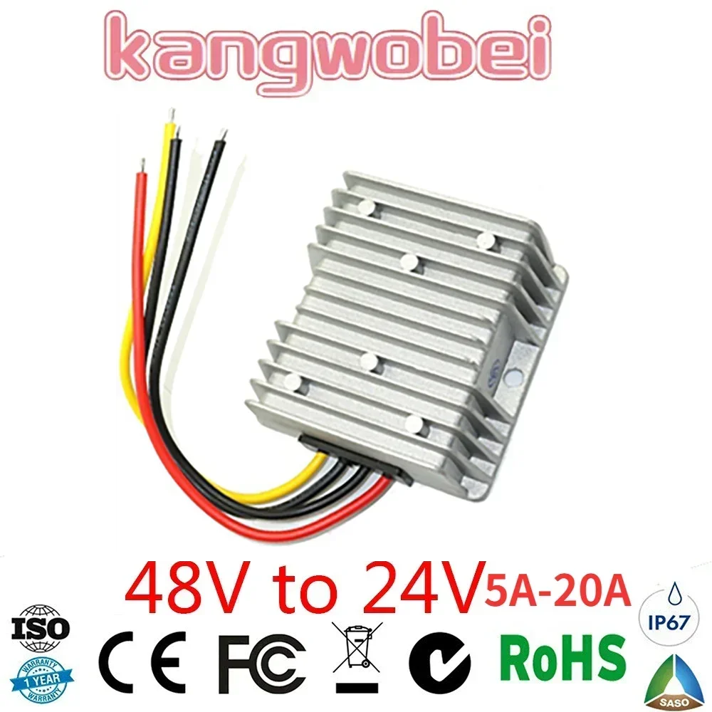 48V to 24V 5A-20A Step Down Buck DC-DC Power Converter 48 โวลต์ถึง 24 โวลต์ 5 AMP แรงดันไฟฟ้าแรงดันไฟฟ้าลด CE RoHS 1