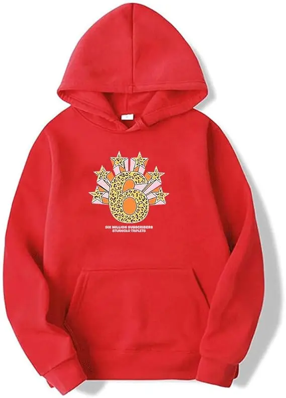 Sudadera con capucha Sturniolo Triplets Let's Trip 6M Star, de invierno, unisex, para hombre y mujer, de manga larga, estilo urbano