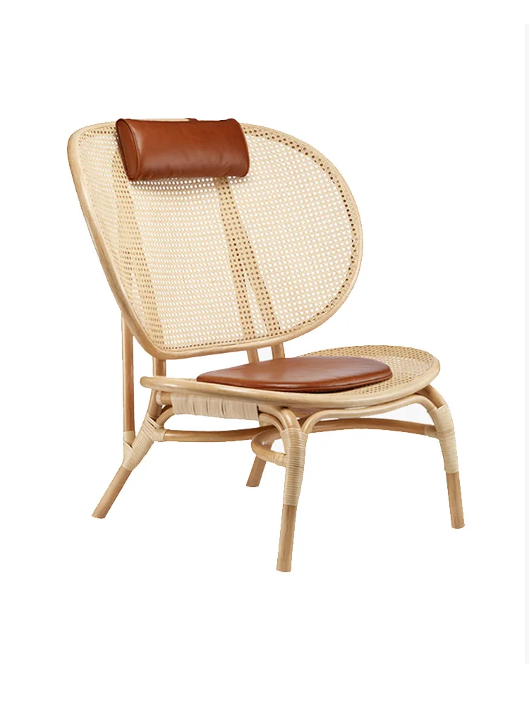 

Индивидуальная мебель для одноместного дивана из Юго-Восточной Азии, индонезийский ротанговый стул со спинкой, балкон, удобный ротанговый стул
