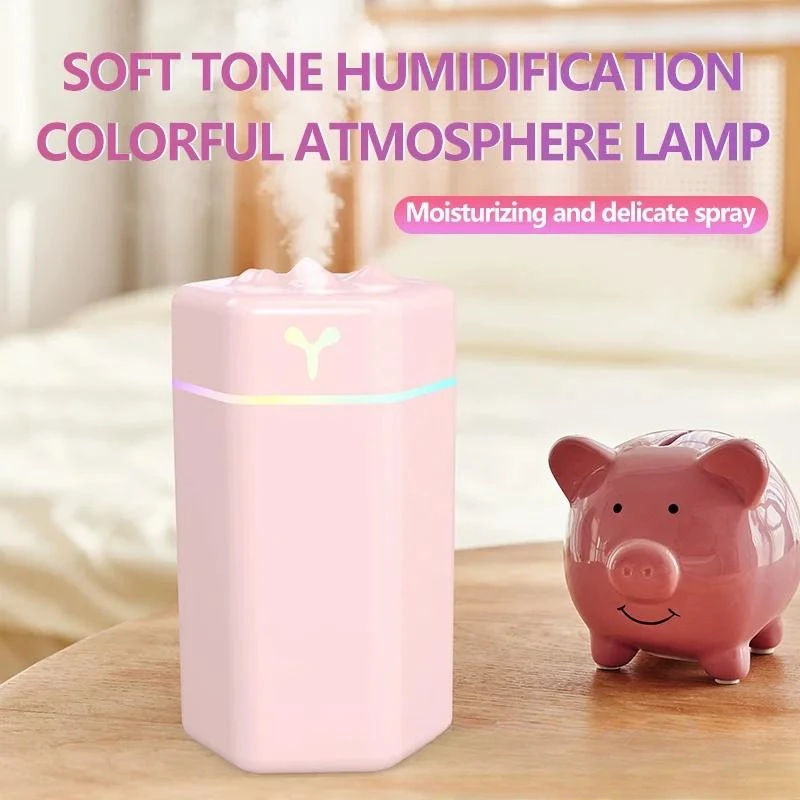 차량용 데스크탑 공기 가습기 아로마 오일 가습기, USB 차가운 안개 스프레이 색상, 부드러운 발광 청정기, 차량 가전 제품