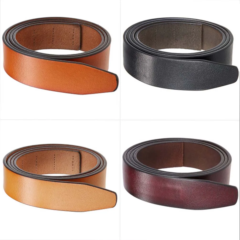Men's Automatic Buckle Belts No Buckle Black Tan Brown Genuine Leather Belt For Men Luxury 3.5cm Width Holeless Male Strap leather belt mens belt toothless automatic buckle belt