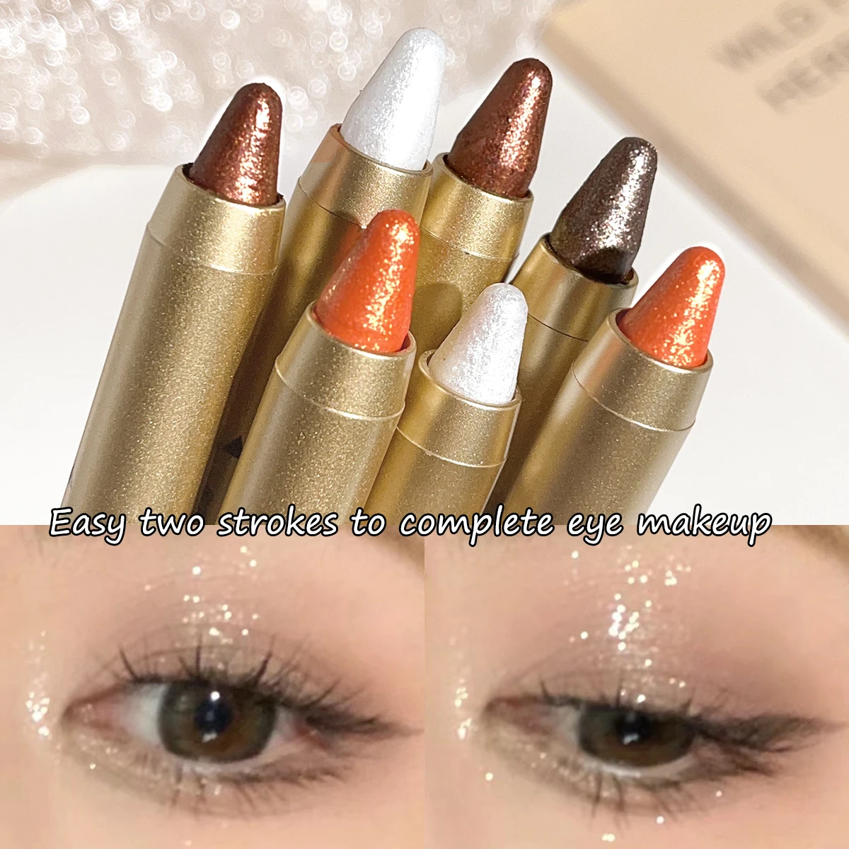 The dual-ended eyeshadow pencil highlighter illuminates the eyeshadow stick without smudging for a natural contour 4 The dual-ended eyeshadow pencil highlighter illuminates the eyeshadow stick without smudging for a natural contour - Image 4