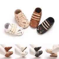 0-18 M Spring Newborn Embroidered Baby Shoes Non Slip Cloth Bottom Girl Shoes Elegant Breathable Casual Baby First Walking Shoes