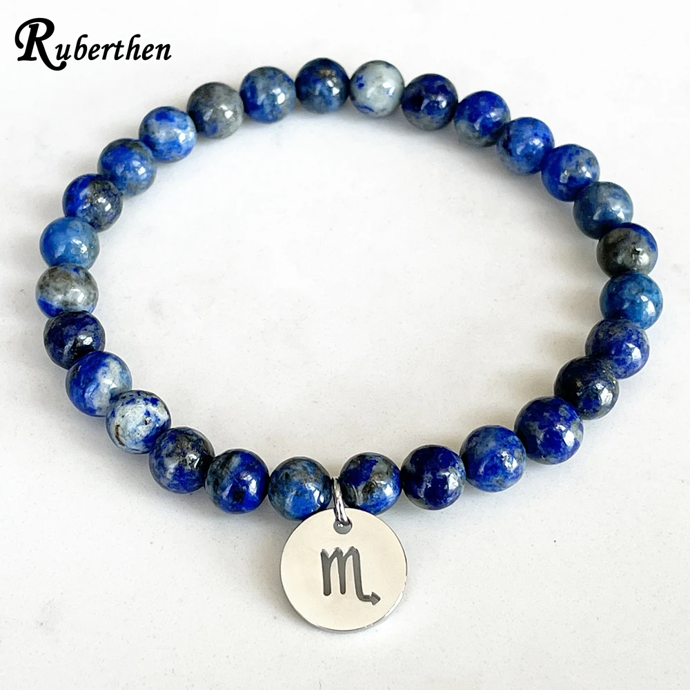 Ruberthen Fashion Womens Scorpio Zodiac Bracelet MM Lapis Lazuli