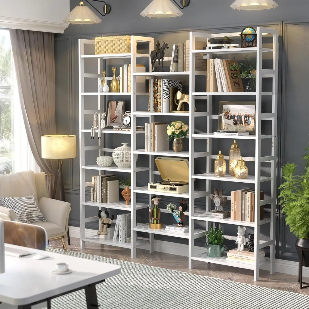 

Homykic Triple Wide 6-Tier Bamboo Bookshelf, 6ft Tall Bookcase with 17 Open Display Shelves, Super Large Freestanding Book Shelf