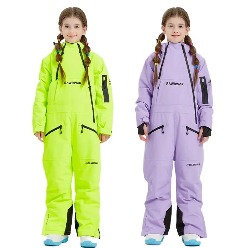 스키복 주니어 Ski Suit Cotton Coat Jacket Children Boys and Girls Warm Thick Windproof Waterproof and Hard-Wearing Veneer Double Board