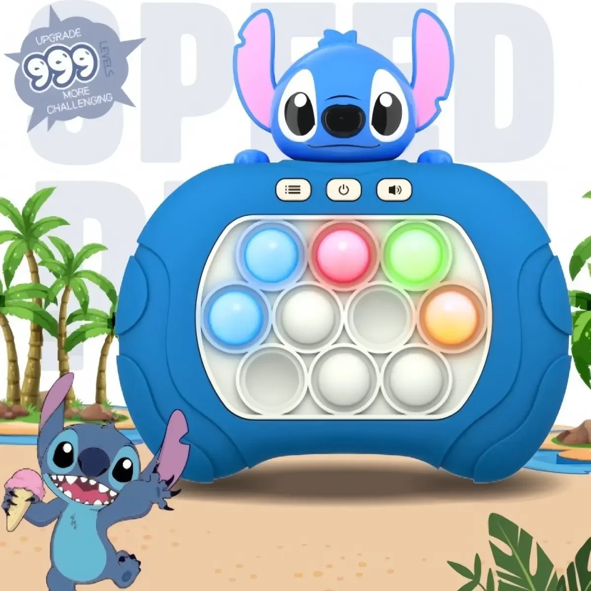 Sanrio Stitch Quick Push Bubbles Game Machine for Kids Fun Whac-A-Mole Squeezer Anti Stress Sensory Fidget Toy New Gifts fidget toys anti stress toys mini fingertip toy