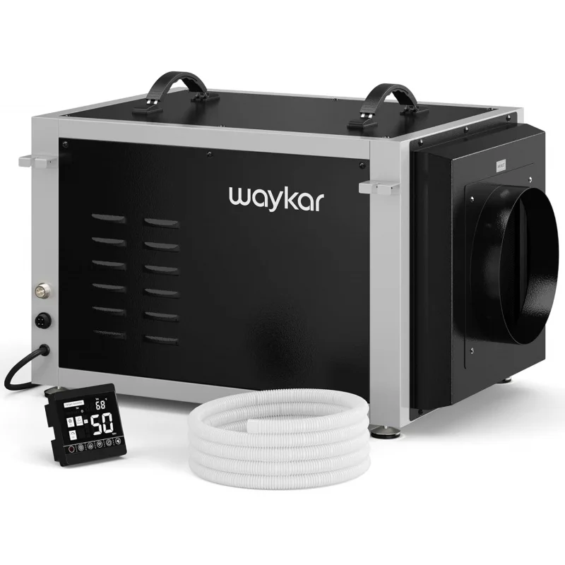 

Коммерческий осушитель Waykar 158 пинт для ползающих помещений, промышленный осушитель с двойным воздуховодом HVAC и дренажным шлангом для всего Hous