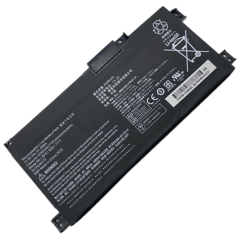 Bateria Genuína do Portátil para Thunderobot Squ1711 Genuíno Squ-1718 3icp6 60 72 11.55v 50.28wh 911m 911air 911s 911 Targa G7000m G8000m
