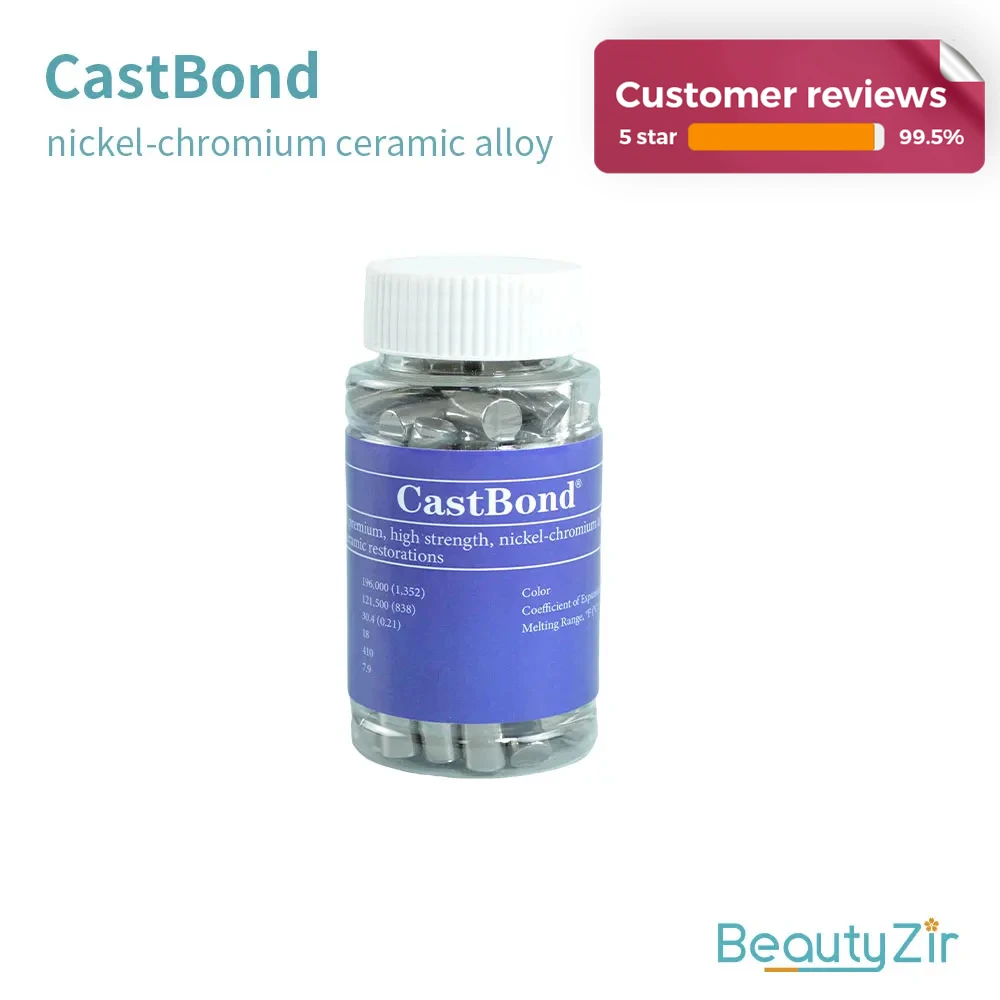 

CastBond Beryllium Free Nickel-Chromium ceramic alloy Ni-Cr Dental Lab Material metal Alloy Fused To Metal (PFM)400g