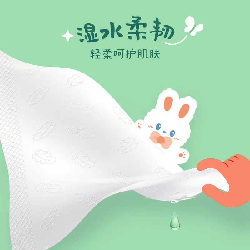 40 Packs Cute Cartoon Handkerchief Portable Virgin Wood Pulp House Facial Tissue Napkin Small Pack Hand Paper Towel Toilet Paper