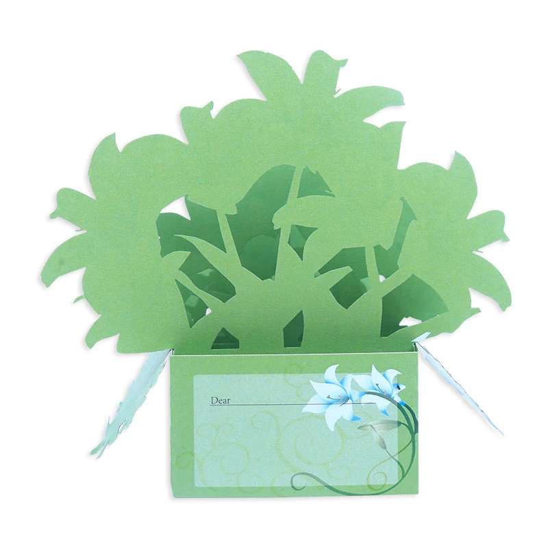3D Lily Box Pop Up Birthday Card, Flowers, Desk Ornament, Decoration, Thank You Card,Gift, Get Well Card, Sympathy Card