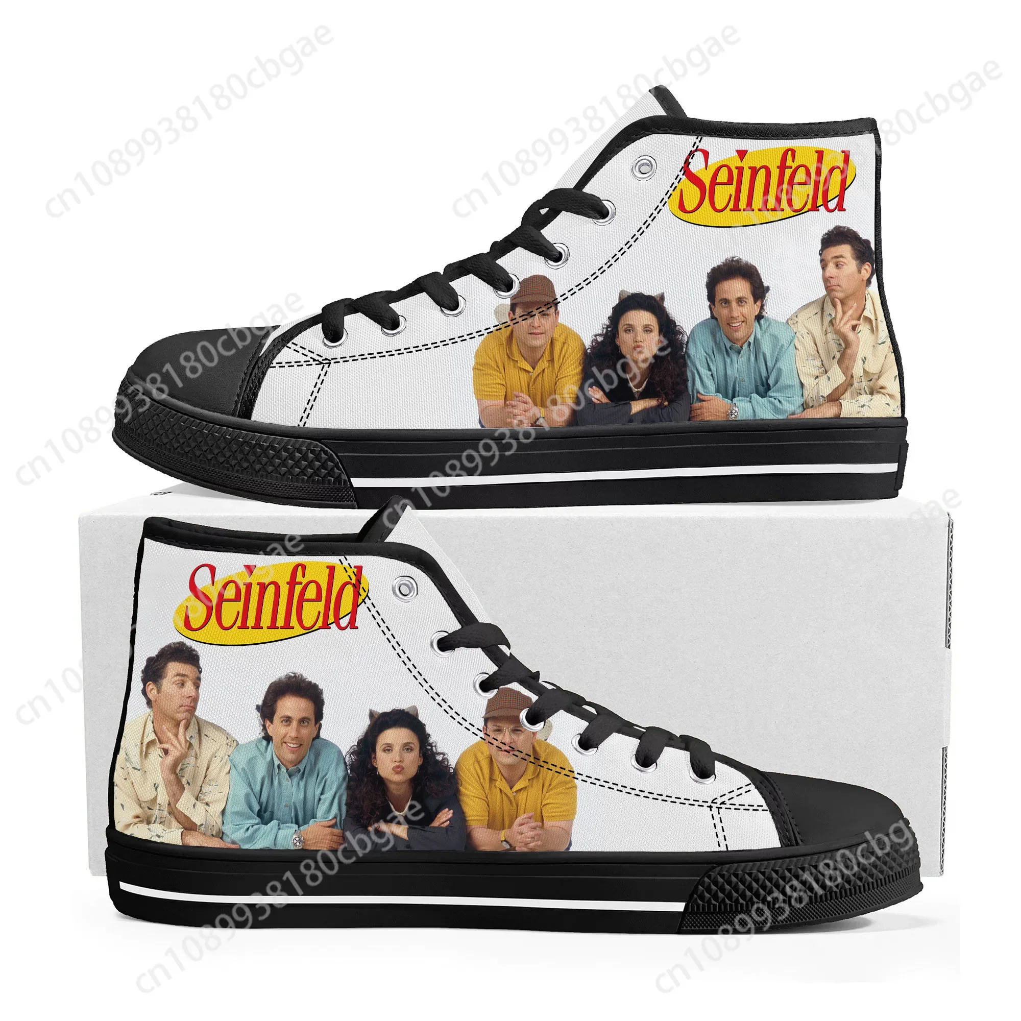 Seinfeld Sitcom High Top Sneakers Mens Womens Teenager Canvas High Quality Sneaker Casual Custom Made Shoes Customize DIY Shoe 2