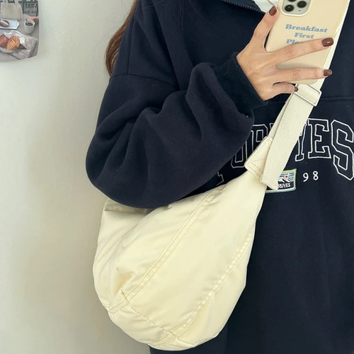 패션 호보 가방 대용량 크로스바디 만두 다운 코튼 캐주얼 심플 다목적 숄더백 여성용, 크로스바디 가방 3