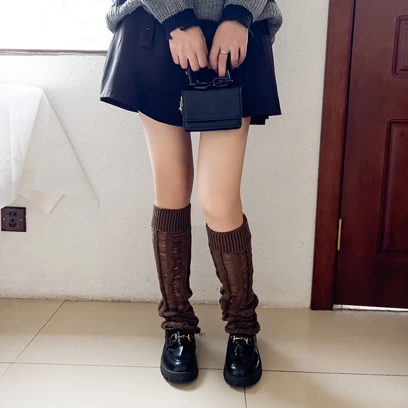 Y2k 홀 레그 워머 화이트 파일 양말, 여성 트럼펫 다리 커버, Jk 송아지 양말, 고딕 블랙 펑크 일본 부츠 커프스, 슬리치 양말