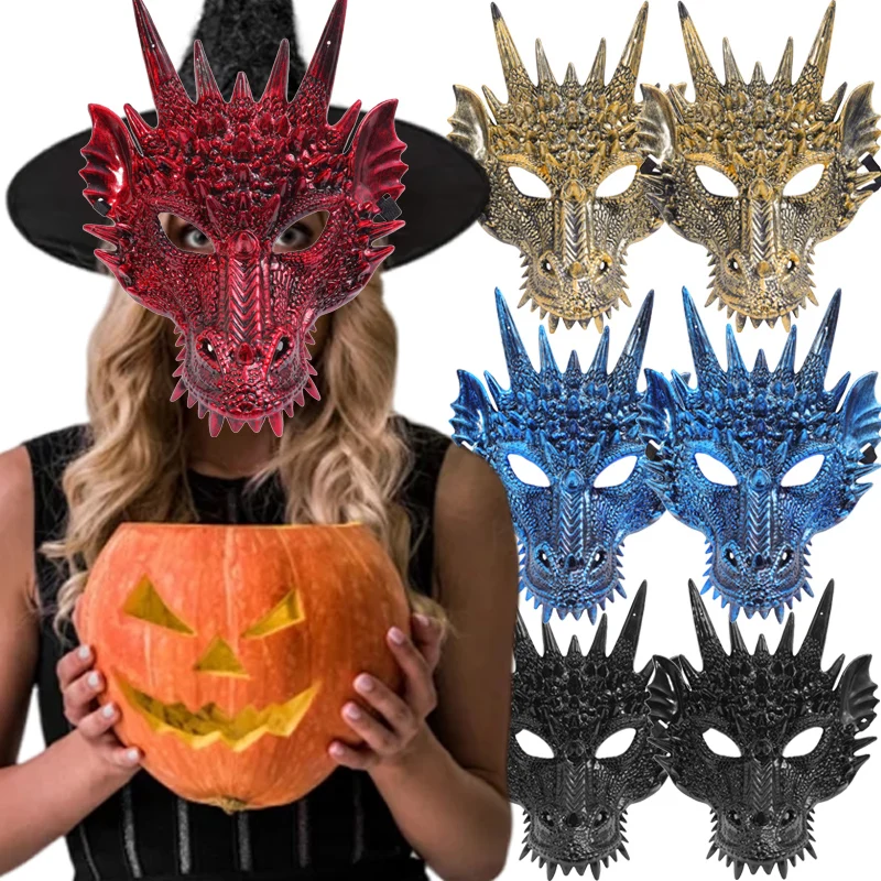 Halloween Mask Party Masks Halloween Party Masks Dragon Masks Props Kids Adult Decoration Plastic Home Festival Party Costume Decorations
