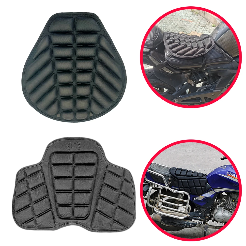 Cojín Para Asiento De Moto - Ergonomico Y Antideslizante - 37x35 Cm - Espuma Transpirable Para Viajes Largos - Ajuste Con Correas