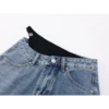 a Letter Luxury Brand Design Fake Two Pieces Denim Short  Mini Skirt For Women Sexy Fashion Y2k Wang Minifalda Dress Clothes 4