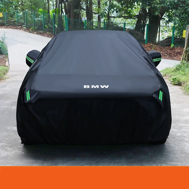 Cheap For Sedan SUV Half Body Car Cover 190T Waterproof Anti UV Sunshade  Protector Case Auto Dustproof Cover Black For BMW/Peugeot/VW