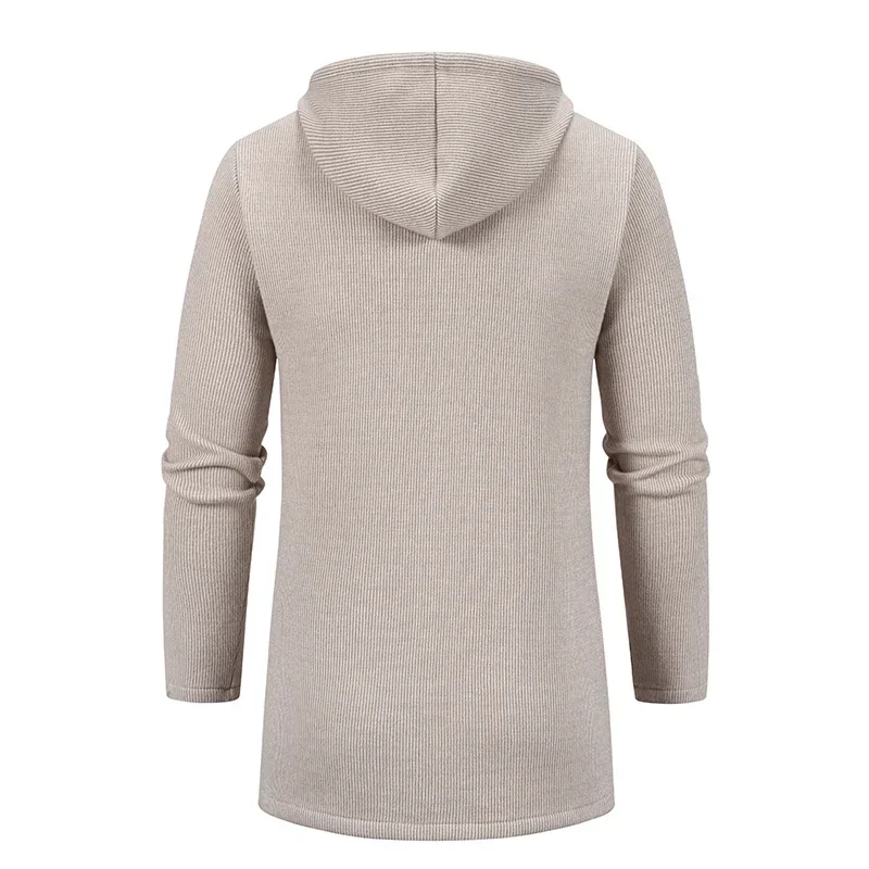 Autumn Winter Men's Casual Knitted Coat New Velvet Padded Jacket Male Hoodies Warm Jumper Fashion Zipper Mens Cardigan