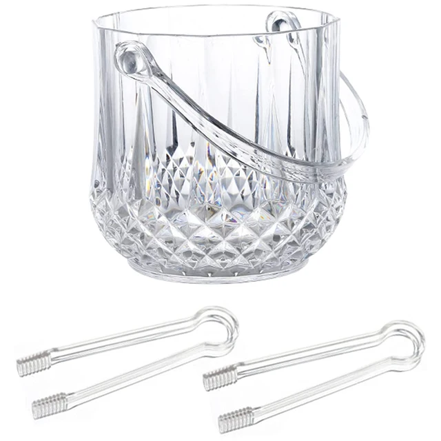 Ice Bucket Plastic Ice Bucket with Handle Acrylic Transparent Champagne Beer Wine Ice Bucket