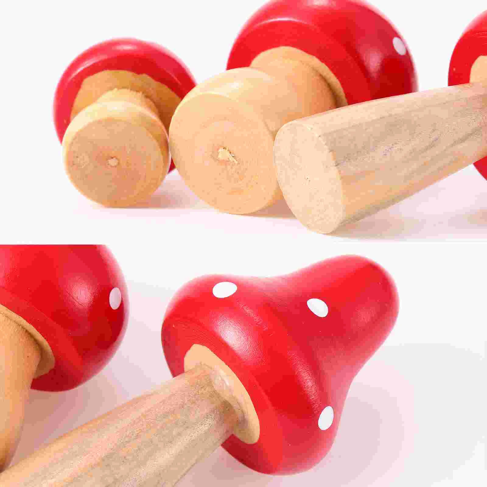 Resin Ornaments 6 Pcs Simulated Wooden Mushroom Gnome Decorations Home Decorate Micro Landscape Garden Moss Table Decorative