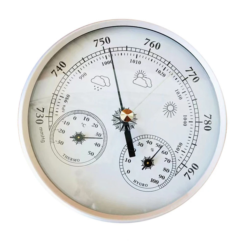 thumbnail image 2 of Home Weather Instrument 3-in-1 Mechanical Weather Station - Analog Thermometer, Hygrometer & Barometer In One Unit Analog Weather Monitor 2 of 13