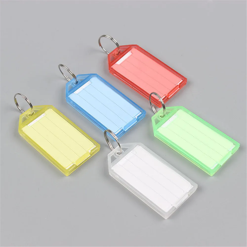 50pcs Multifunctional Keychain PP Plastic Sorting Label Luggage Tag Tag Keyring Baggage Tag ID Label Name with Split Ring
