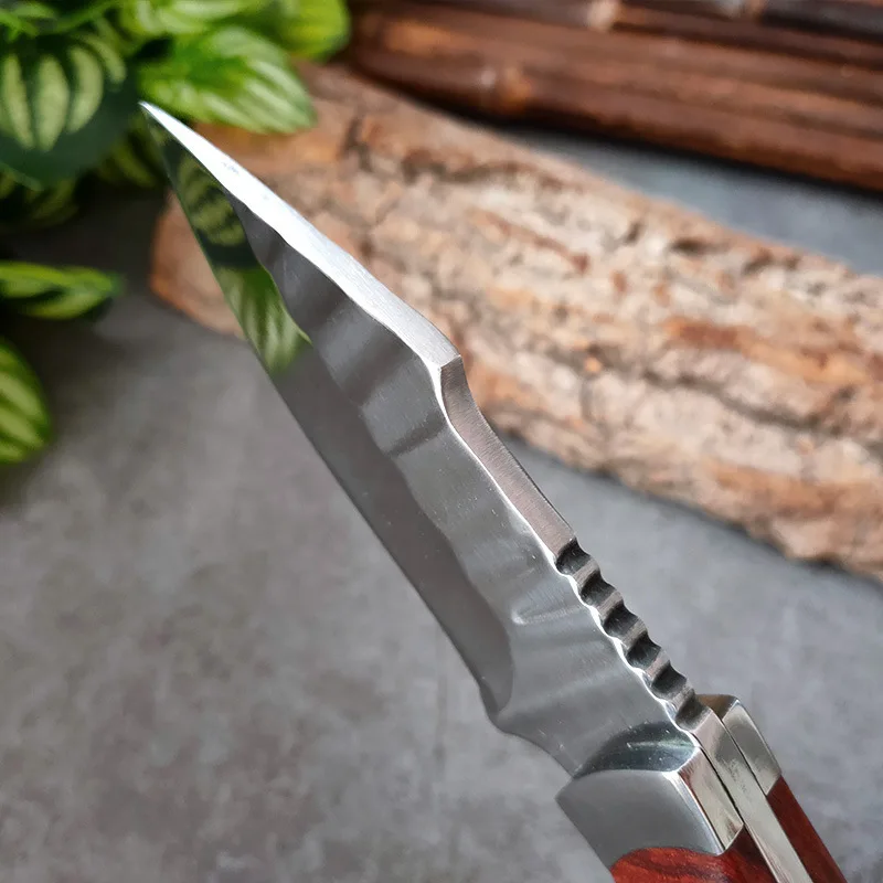 Cuchillo de acero inoxidable para deshuesar carne y pescado, utensilio de cocina mongol para carne de mano, fruta, carne de cordero entera tostada con cubierta