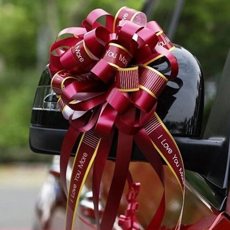 

10Pc Pull Flower Ribbon Bow DIY Bouquet Gift Box Accessories Party Event Wedding Car Decor Hotel Opening Decorative Flower Ball