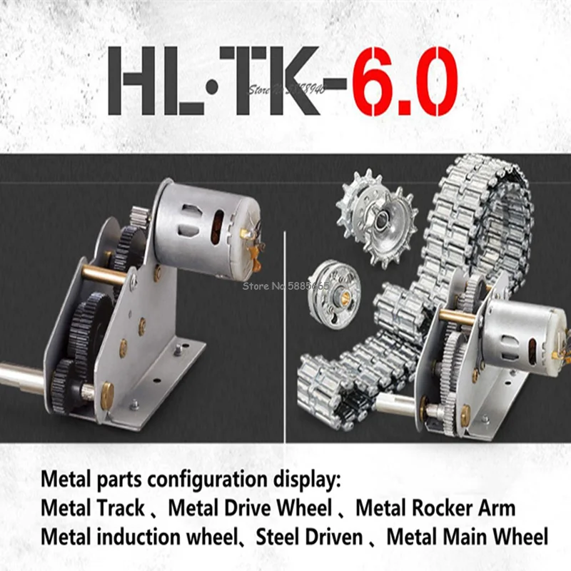 65CM Oversized Metal Smoking RC Tank 1:16 Omnidirectional Driving Fire Bullet Simulated Recoil Force Remote Control Tank Model 5