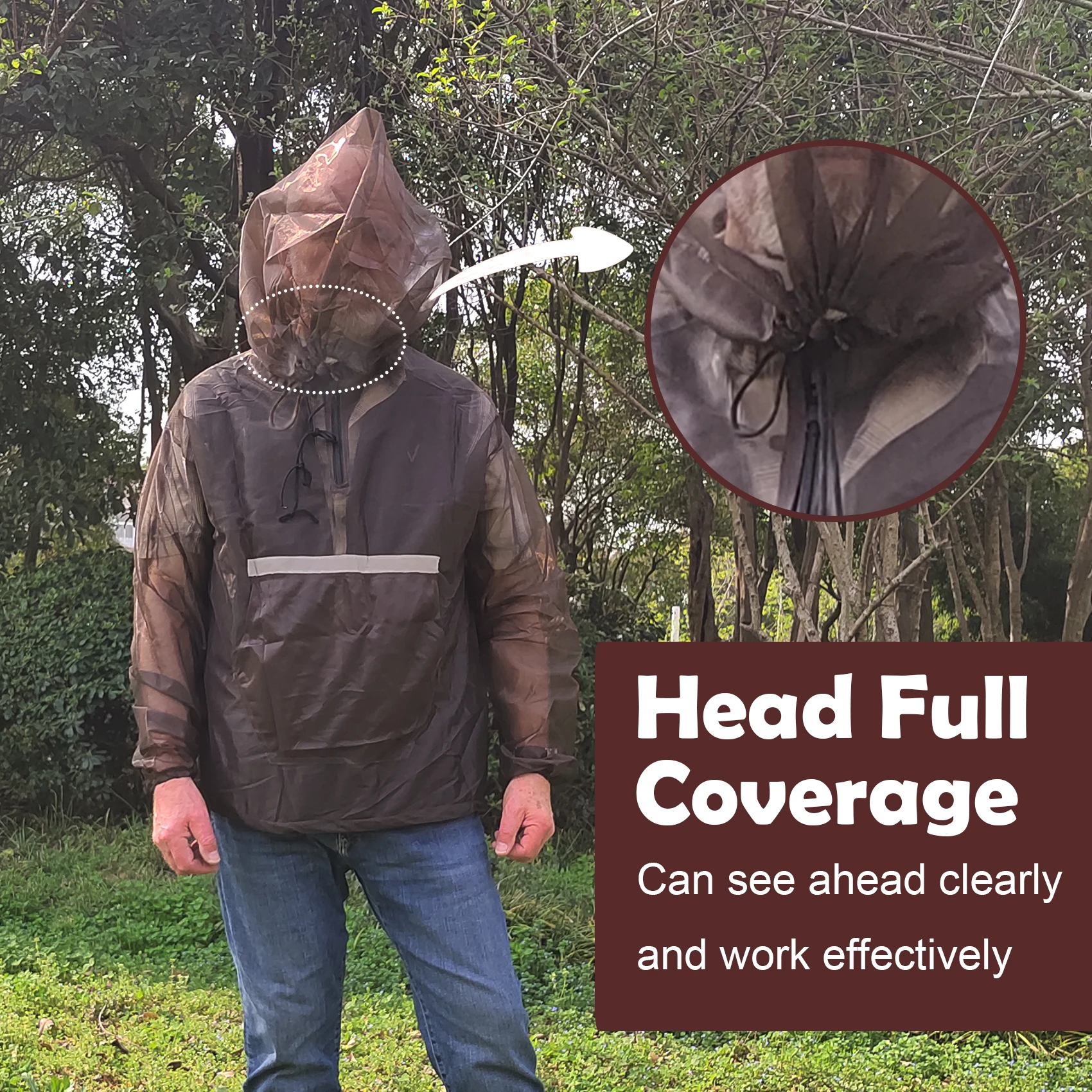 Aventik Mosquito Jacket No-See-Um Mesh, Super Light, One Size for All, Keep Safe Cool, UV Protection