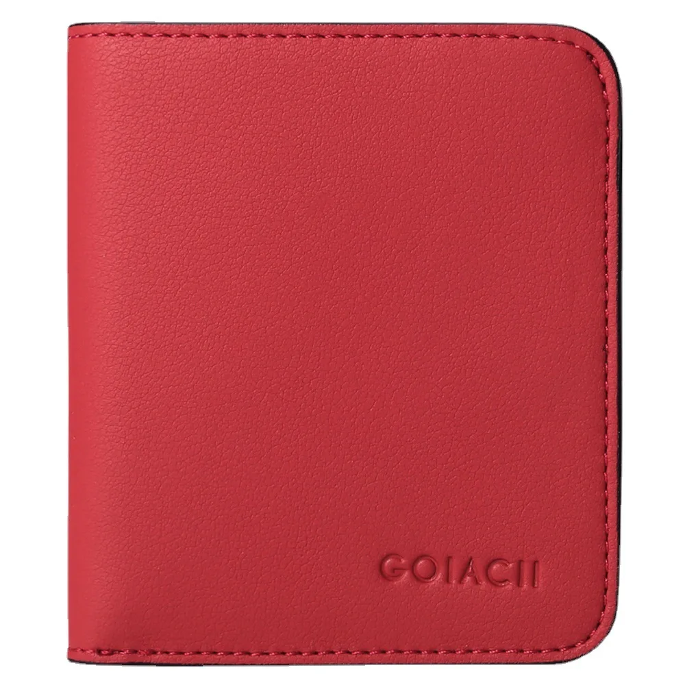Women's Short Wallet Card Holder PU Leather Minimalist Female Ultra Thin Wallet Zipper Coin Purse Solid Color Money Bag Quality