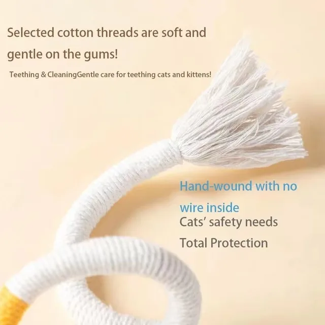 Cat Scratcher Rope Toy Cotton Rope Bite-resistant Chewing Toy Paw Claw Furniture Protector Scratching Toy Cat Puzzle Cute Shape 6