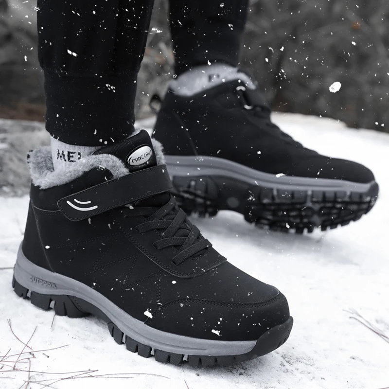 Winter Men Women Pu Leather Waterproof Boots Man Climbing Casual Shoes Unisex Outdoor Hiking Boots waterproof boots