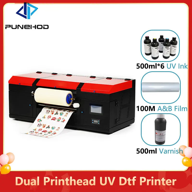 Punehod2in1UVDTFPrinterA3DualPrintHeadStickerPrinterWith