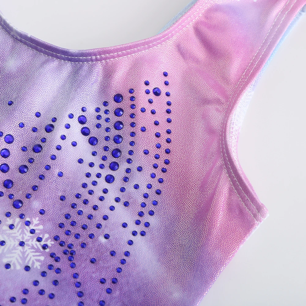 Hochwertige, preiswerte Kinder-Mädchen-Kind-Spandex-Wettbewerbs-Regenbogen-Sterntanz-Gymnastik-Trikots zum Verkauf – Detail 31